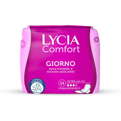 LYCIA COMFORT ASSORBENTE GIORNO IPOALLERGENICO CON ALI - 14pz