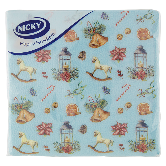 NICKY TOVAGLIOLI AZZURRI NATALE 33x33cm - 40pz