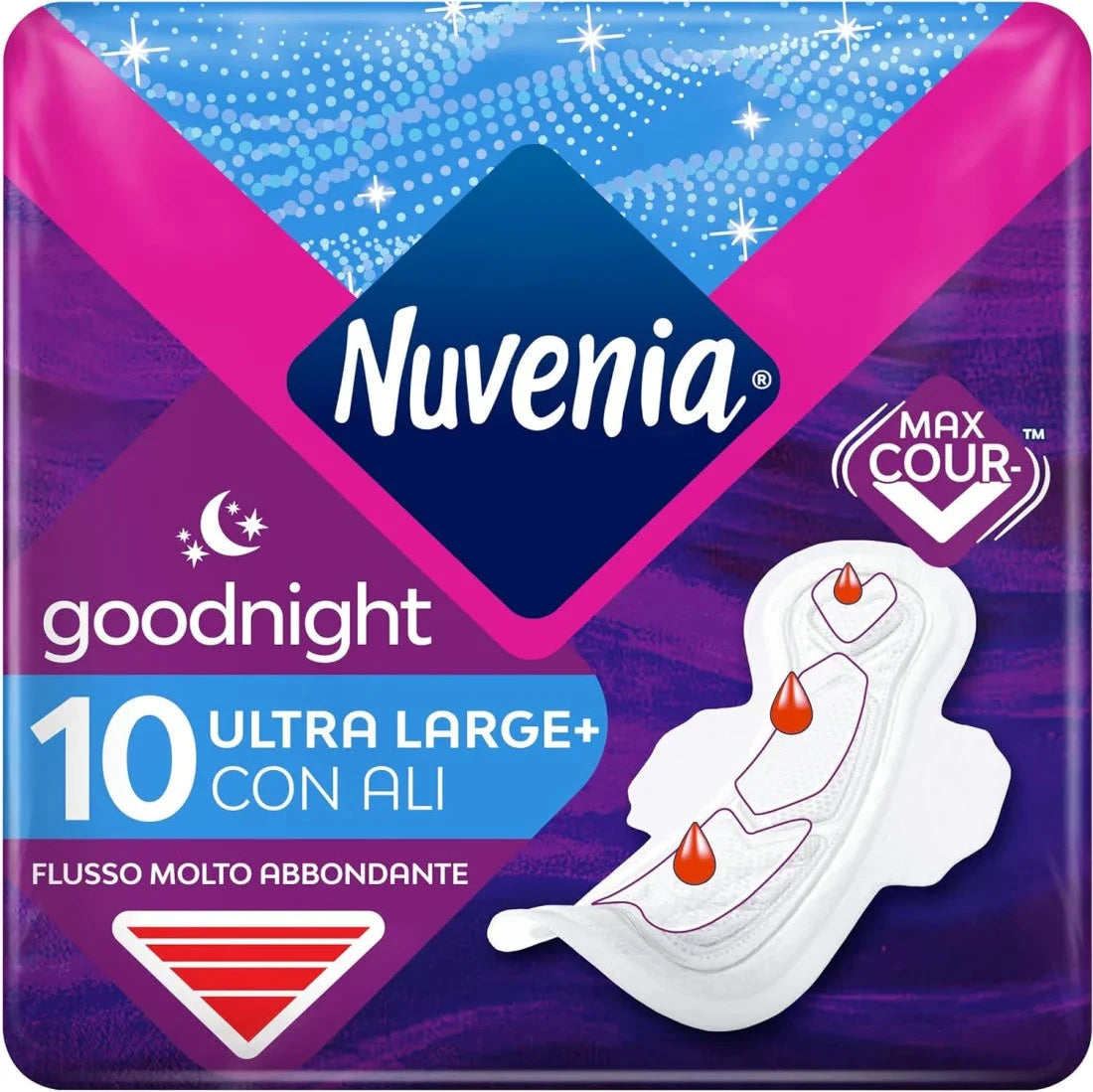 NUVENIA GOODNIGHT ASSORBENTE ULTRA LARGE+ CON ALI - 10pz