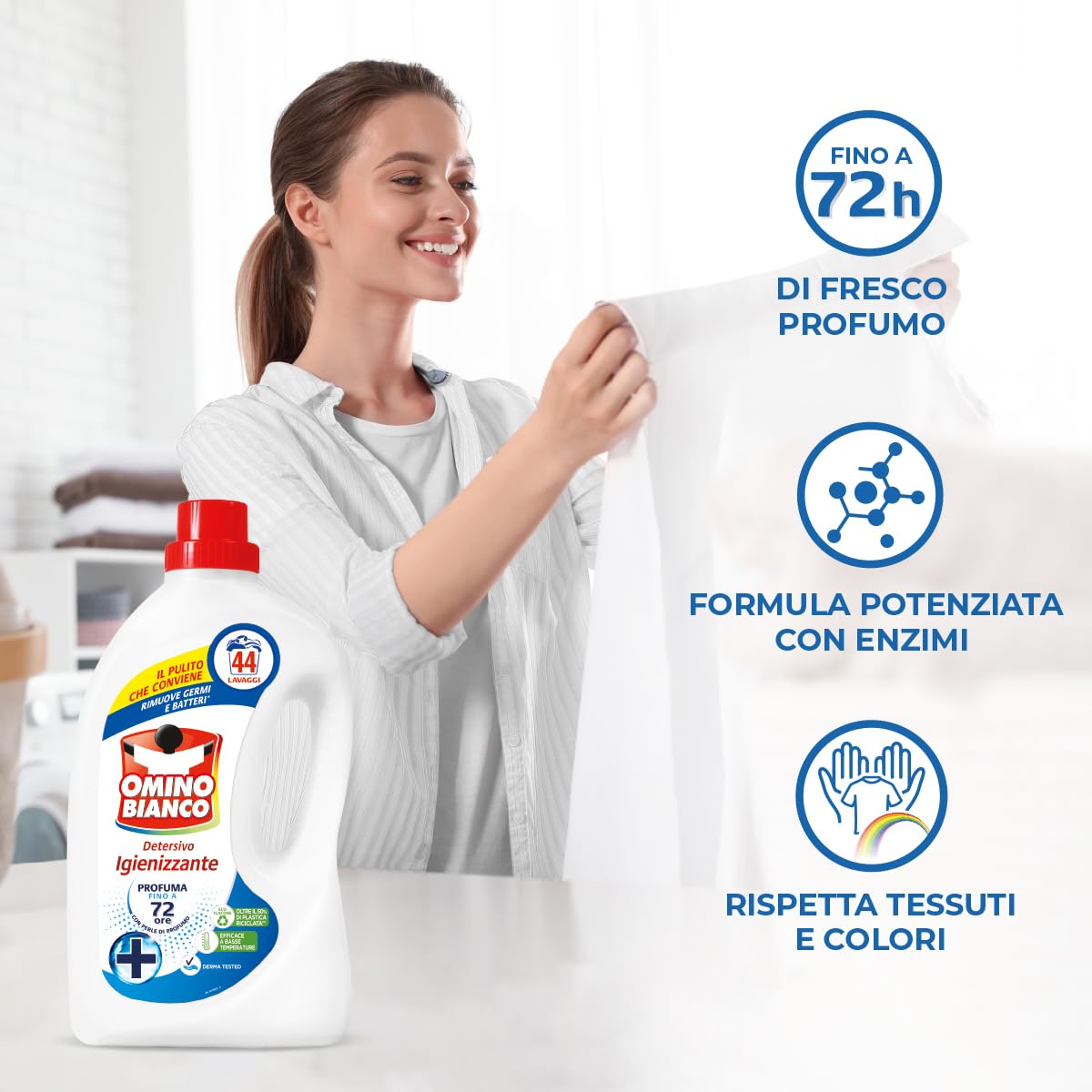 OMINO BIANCO DETERSIVO IGIENIZZANTE VARIE FRAGRANZE - 50 LAVAGGI