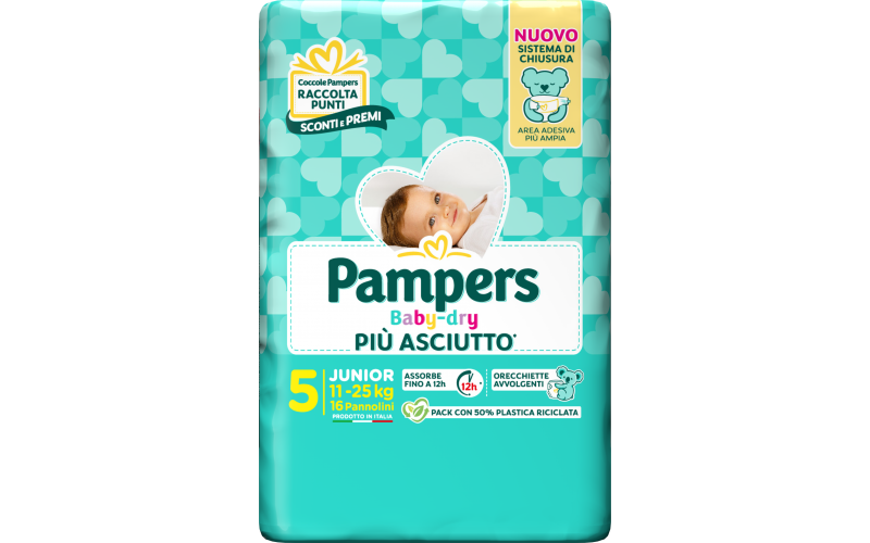 PAMPERS PANNOLINI BABY DRY PIÙ ASCIUTTO - VARI FORMATI