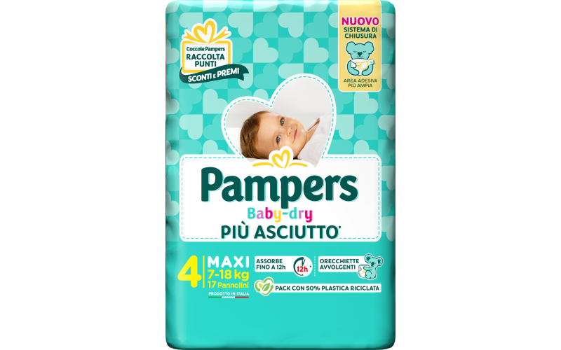 PAMPERS PANNOLINI BABY DRY PIÙ ASCIUTTO - VARI FORMATI