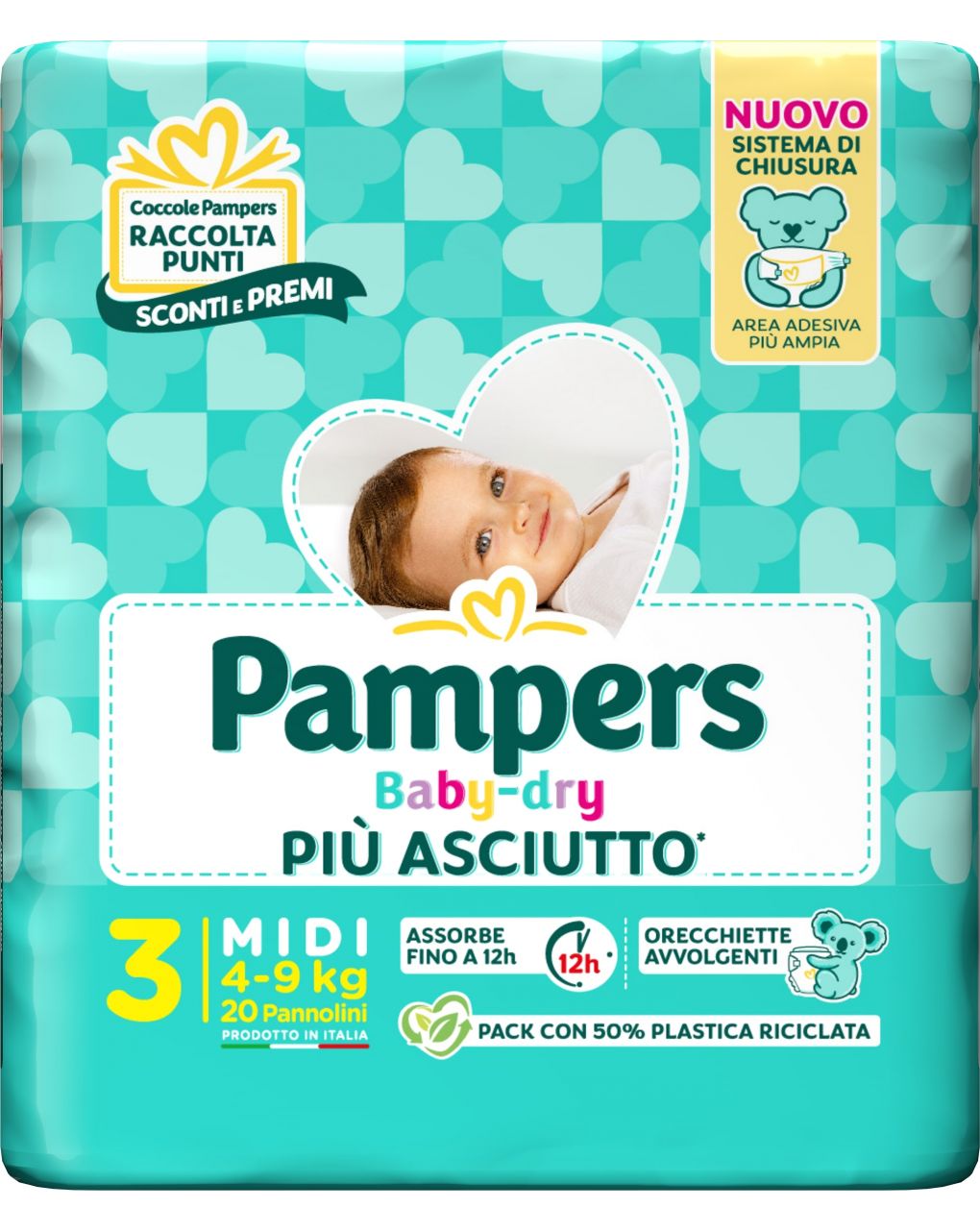 PAMPERS PANNOLINI BABY DRY PIÙ ASCIUTTO - VARI FORMATI