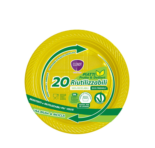 CLENDY PIATTINI FRUTTA E DESSERT RIUTILIZZABILI - 20pz - VARI COLORI