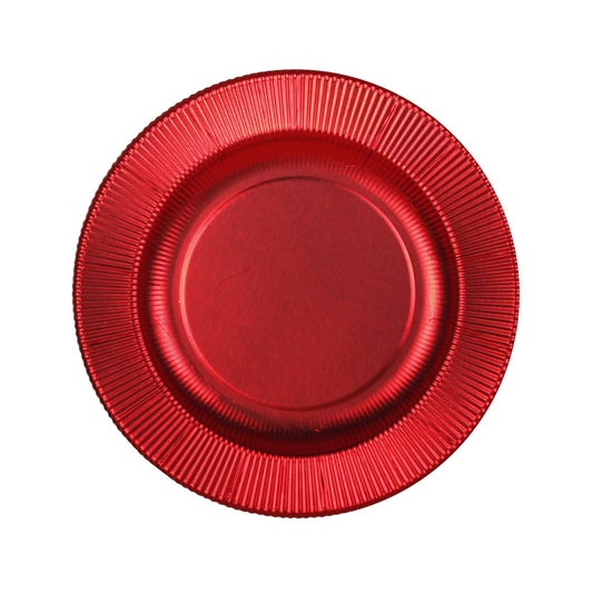 LULÙ PIATTI DI CARTA NATALIZI ROSSO METALLIZZATO - 12 pz - VARI FORMATI