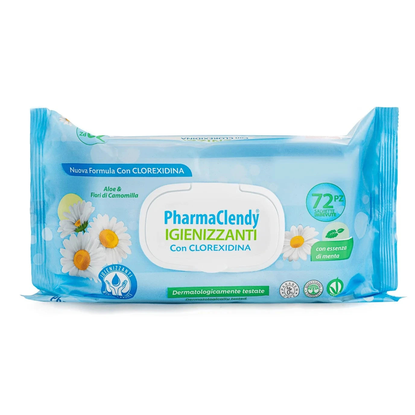 PHARMACLENDY SALVIETTE CON CLOREXIDINA - PROFUMO MENTA - 72pz