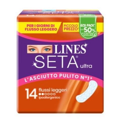 LINES SETA ULTRA ASSORBENTE IPOALLERGENICO FLUSSI LEGGERI - 14pz