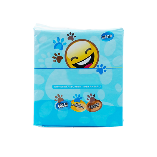 SMILE TAPPETINI ASSORBENTI PER ANIMALI CON ADESIVO - 60x60cm 10pz