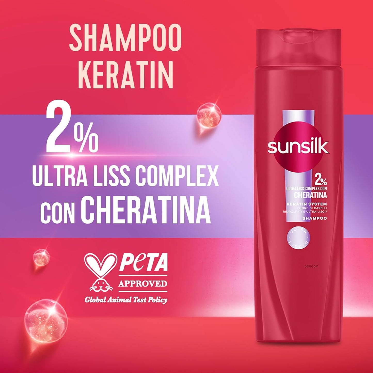 SUNSILK SHAMPOO 2% CHERATINA - ULTRA LISCIO 250ml