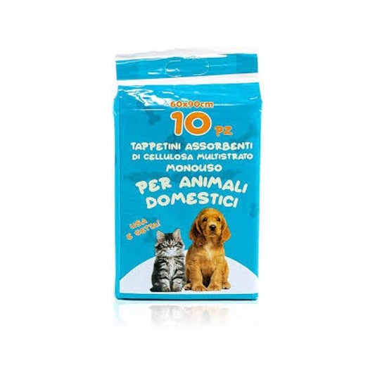TAPPETINI ASSORBENTI PER ANIMALI DOMESTICI 60x90cm - 10pz