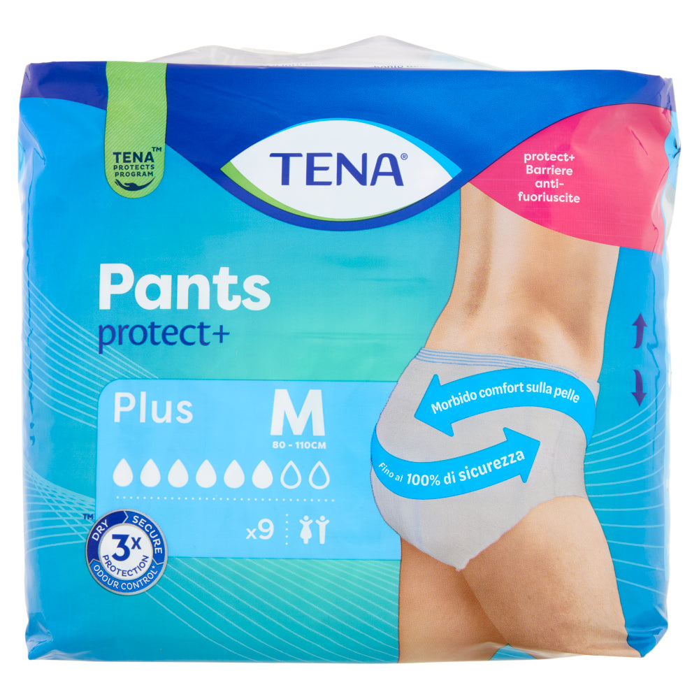 TENA PANTS PROTECT+ PLUS - TAGLIA M - 9pz 80x110cm