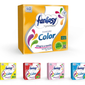 FANTASY TOVAGLIOLI COLORATI 2 VELI - 38x38cm 40pz - VARI COLORI