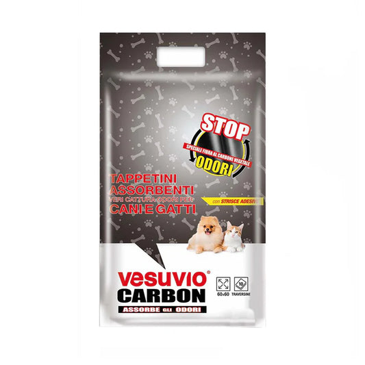 VESUVIO CARBON TAPPETINI ASSORBENTI PER CANI E GATTI - 60x60cm 10pz