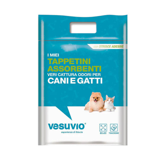 VESUVIO TAPPETINI ASSORBENTI PER CANI E GATTI - 60x60cm 10pz